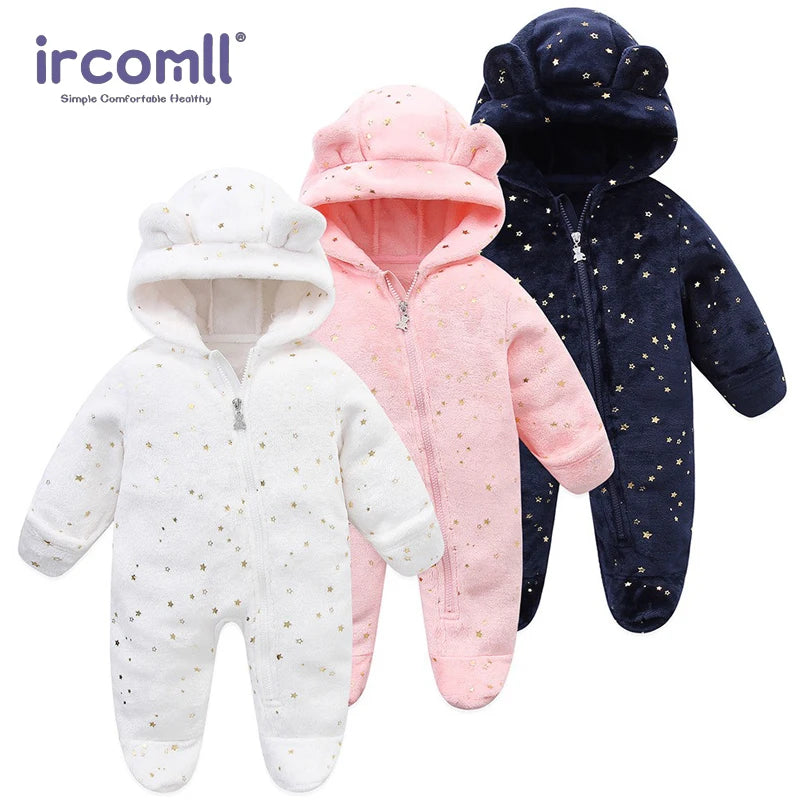 rcomll Newborn Baby Rompers – Spring Autumn Warm Fleece Cute Infant Costume, Kids Playsuit Jumpsuits, Baby Clothes 0-1Y Outwear
