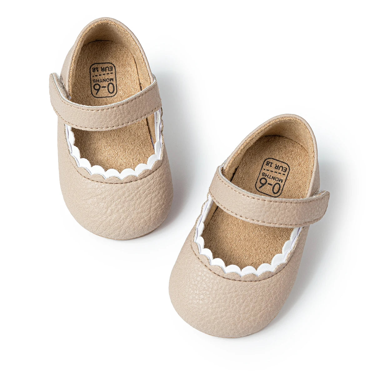 Meckior Baby Boys Girls Shoes, Infant Leather Rubber Sole Anti-Slip Toddler First Walkers, Crib Shoes for Newborn Girl Princess