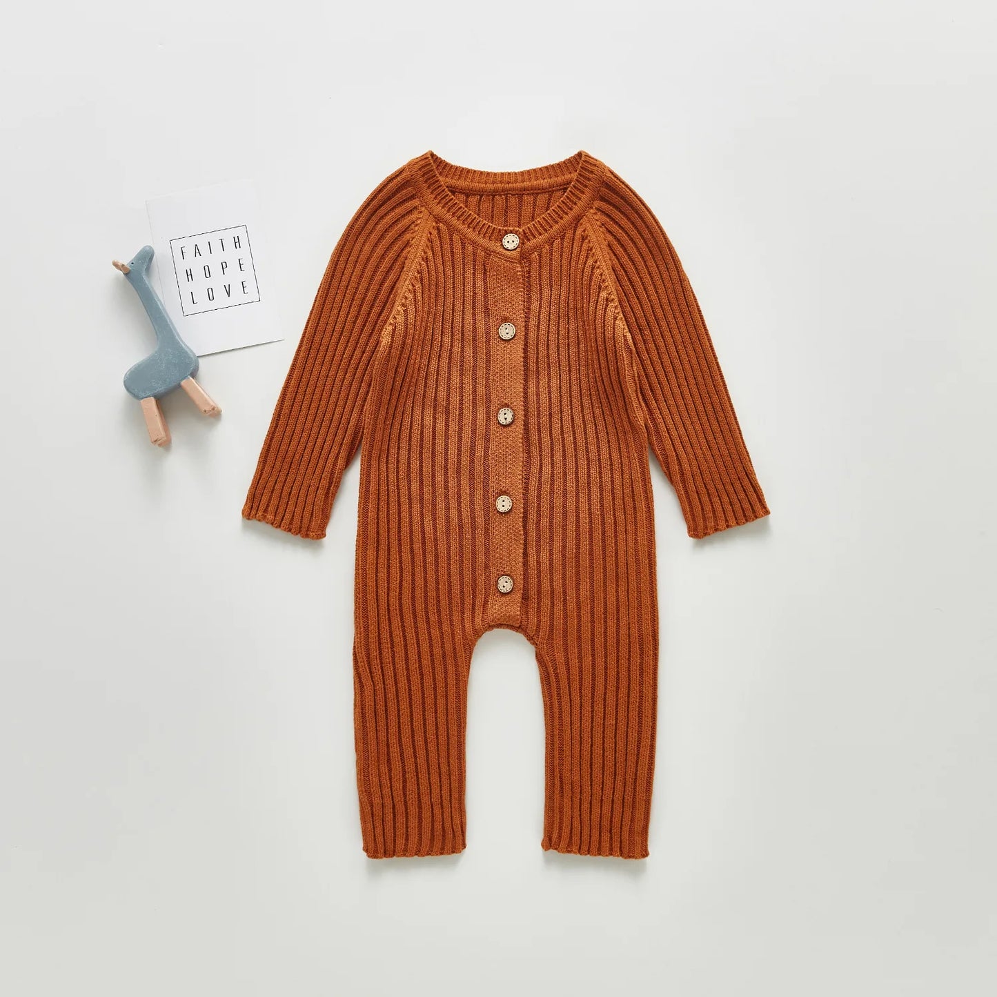 Personalized Infant Baby Girl Boy Fall Winter Thick Knit One Piece Outfit Romper Jumpsuit Sweater Outwear