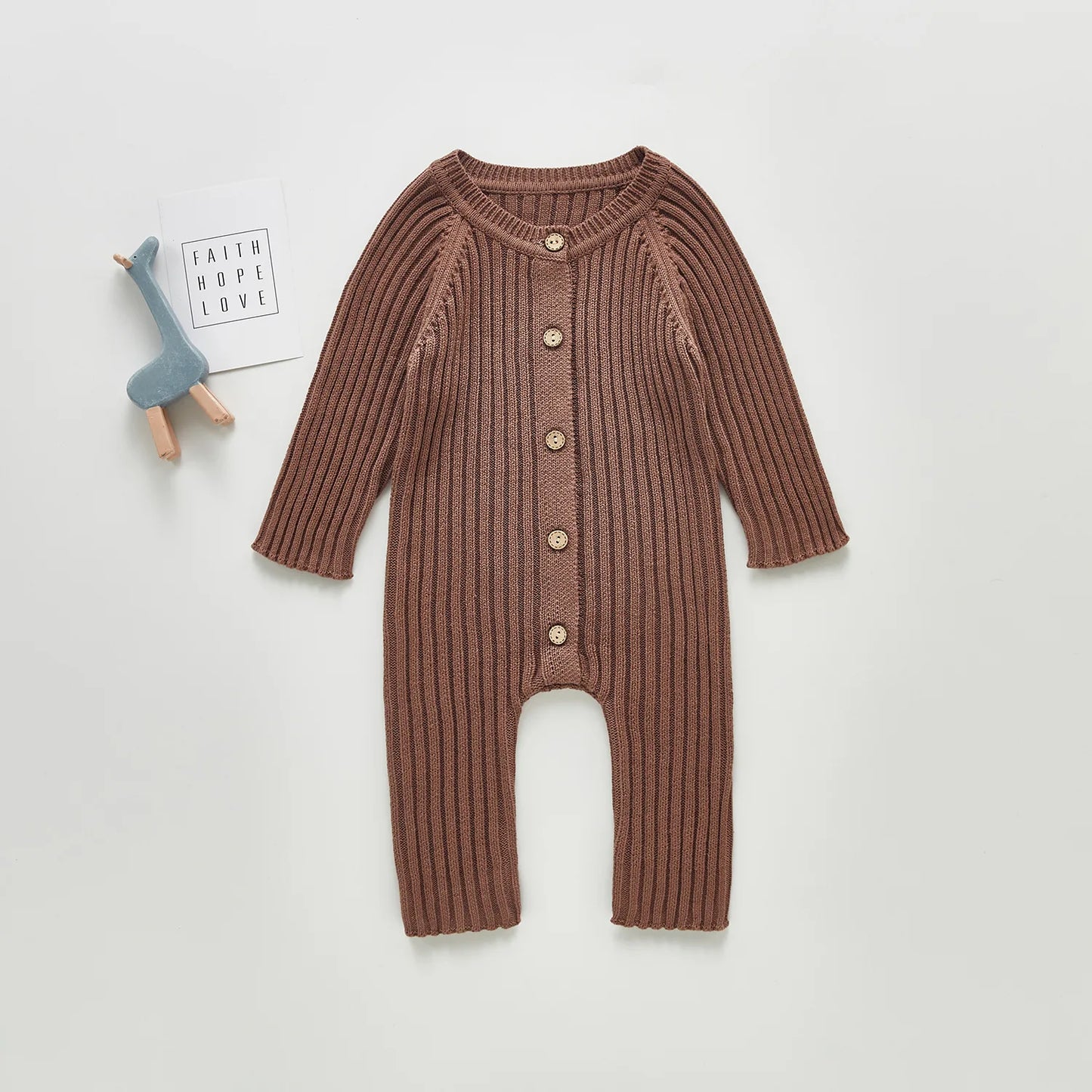 Personalized Infant Baby Girl Boy Fall Winter Thick Knit One Piece Outfit Romper Jumpsuit Sweater Outwear