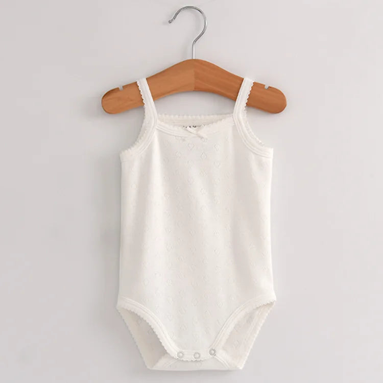 Baby One-Pieces Bodysuits for Newborn Girls, Cotton Sleeveless Rompers, Toddler Summer Playsuits, White Clothes Outfit 2023"
