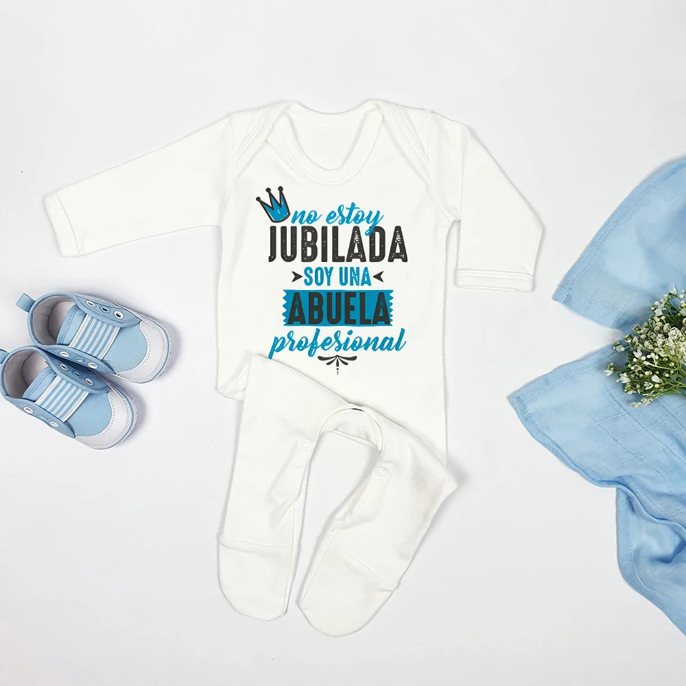 Abuela Print Baby Sleepsuit Casual Loose Long Sleeve Infant Footie Comfy Soft Baby Coming Home Outfit Mother's Day Baby Gift