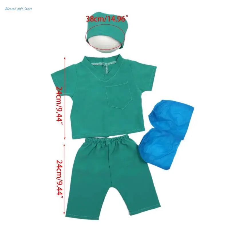 Baby Photography Props Doctor Uniform Hat & T-shirt Photo Outfit Newborns Photo Clothes Fashion Jumpsuits Infant Suit