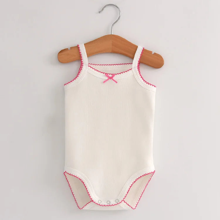 Baby One-Pieces Bodysuits for Newborn Girls, Cotton Sleeveless Rompers, Toddler Summer Playsuits, White Clothes Outfit 2023"