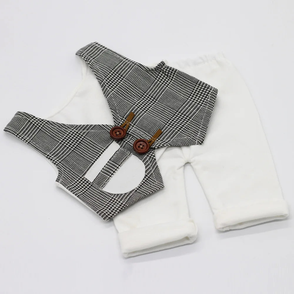 Newborn Photography Costume Props Baby Boy Vest + Pants Baby Clothes for Photo Shoot Picture Accessories Bebe Gentleman Outfit