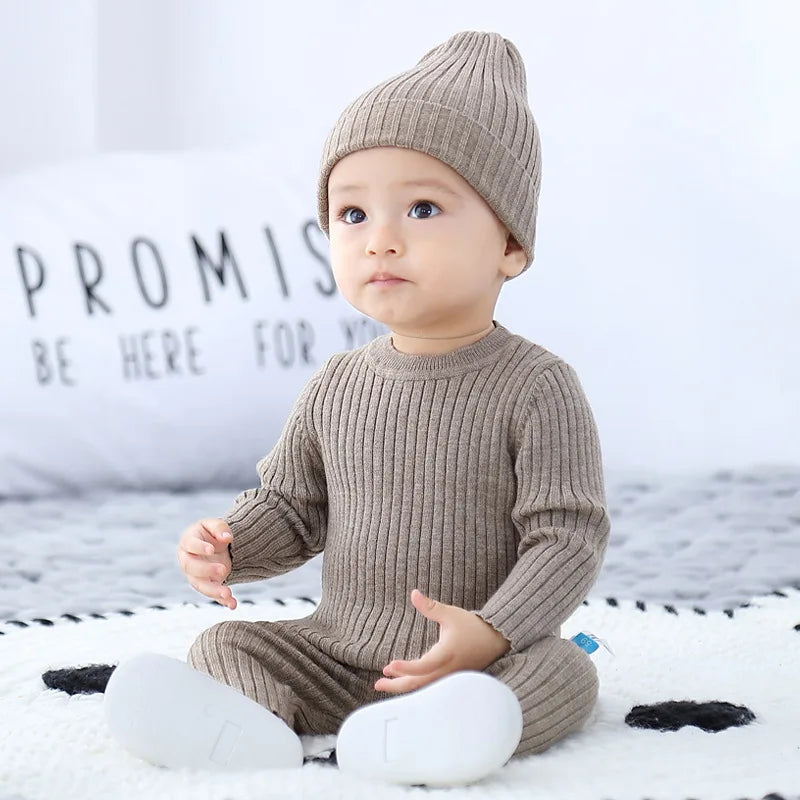 3PCS/Lot Baby Boy Clothes Set – Soft Knitted Sweater + Hat + Pants Autumn Fashion Baby Boys Clothes Infant Bebe Clothing Outfits