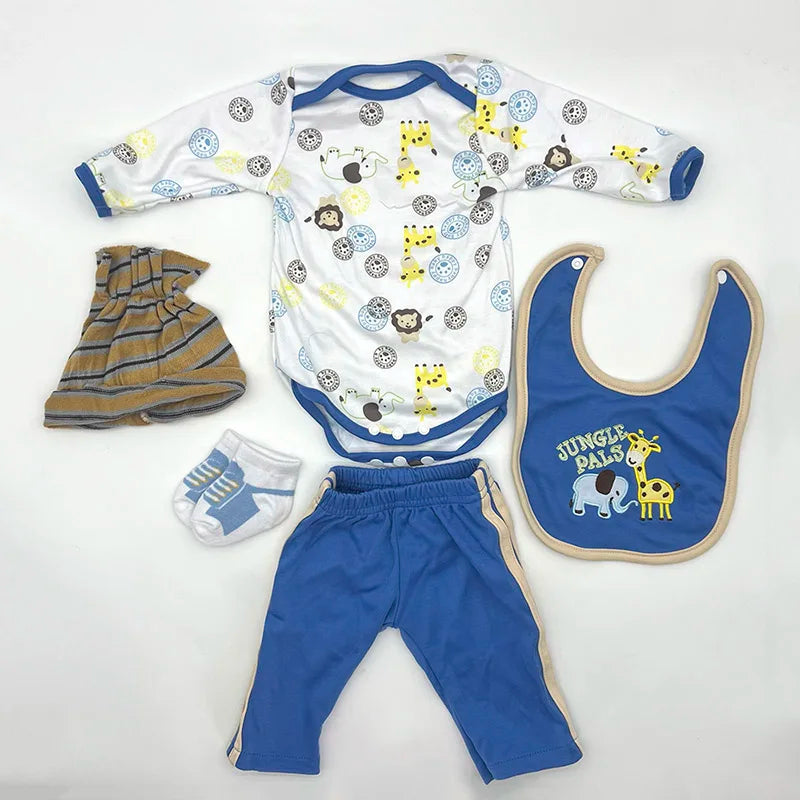 Reborn Doll Clothes Baby Girl Boy Outfit for 50-55cm Newborn Dolls, 0-3 Month Toddler Doll Kit, Realistic Baby Doll Clothing Set, Accessories