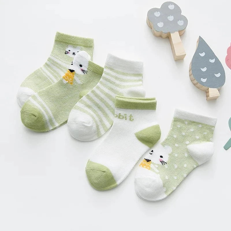Giggles And Grab 01 / XS(0-9M) 5Pairs/lot 0-2Y Infant Baby Socks Baby Socks for Girls Cotton Mesh Cute Newborn Boy Toddler Socks Baby Clothes Accessories