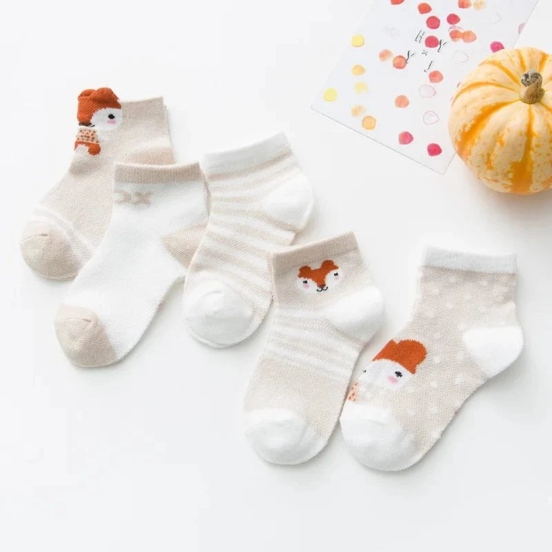 Giggles And Grab 03 / S(12-24M) 5Pairs/lot 0-2Y Infant Baby Socks Baby Socks for Girls Cotton Mesh Cute Newborn Boy Toddler Socks Baby Clothes Accessories