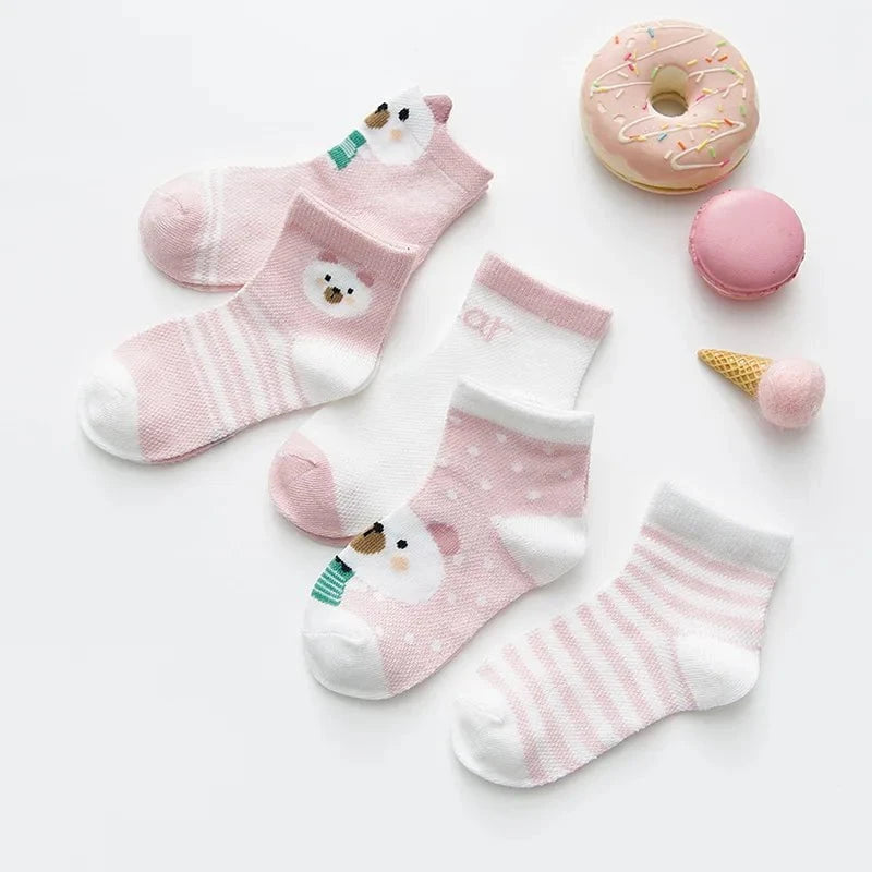 Giggles And Grab 05 / S(12-24M) 5Pairs/lot 0-2Y Infant Baby Socks Baby Socks for Girls Cotton Mesh Cute Newborn Boy Toddler Socks Baby Clothes Accessories