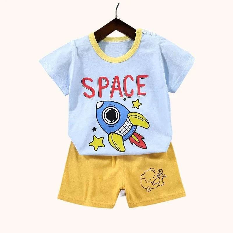 2PCS Mother Kids Clothes Children's Sets Boys Girls T-shirt Shorts Summer Cotton Short Sleeve Baby Children Clothing Toddler Suit - Giggles And Grab