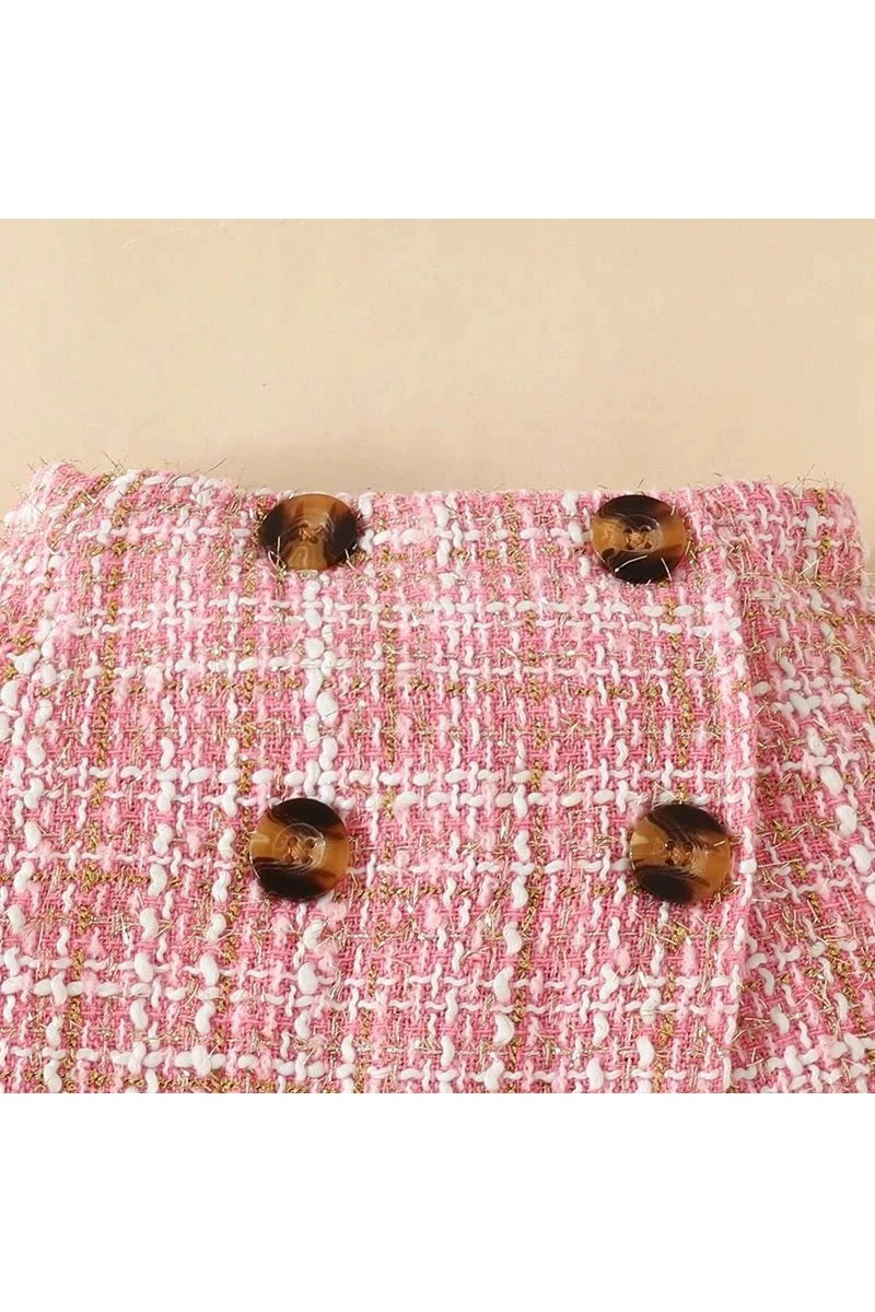Giggles And Grab 3 PC Outfit for baby girls Shop 3-Piece Baby Girl Outfit | Turtleneck Long Sleeve Top, Plaid Skirt & Hat Set for Stylish Comfort (6M-3Y)"