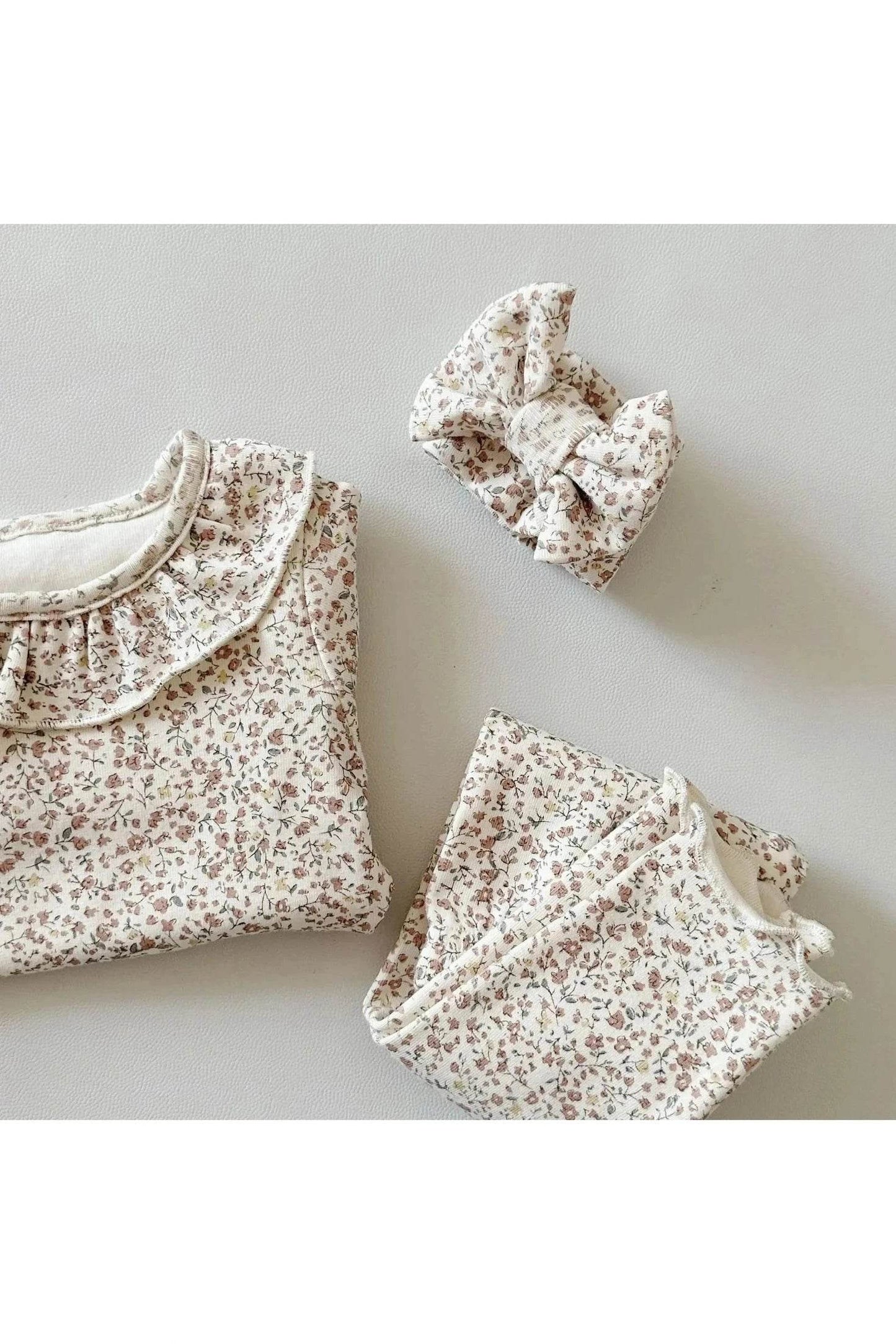 Spring New Baby Long Sleeve Clothes Set Infant Girl Floral Tops - Giggles And Grab