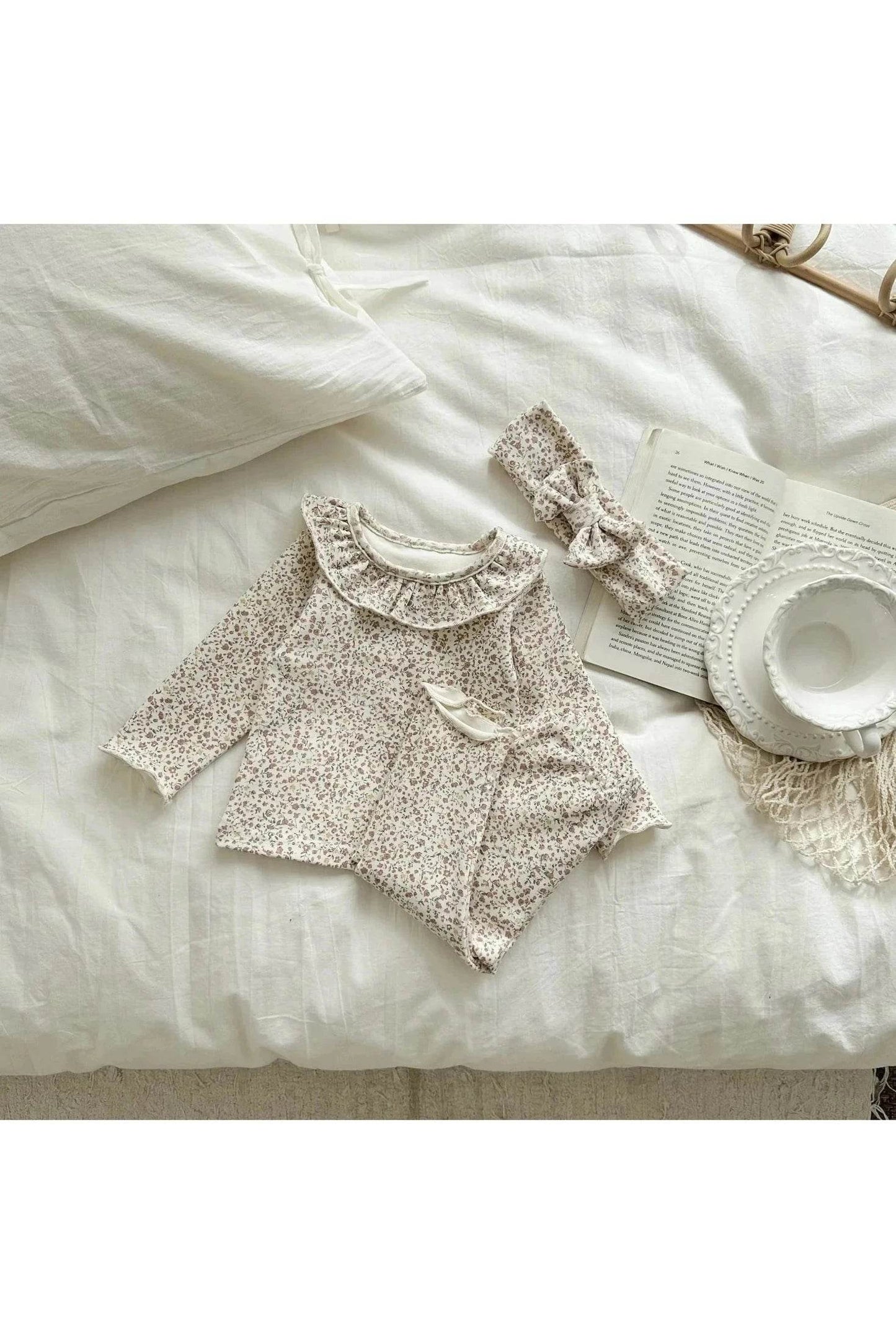 Spring New Baby Long Sleeve Clothes Set Infant Girl Floral Tops - Giggles And Grab