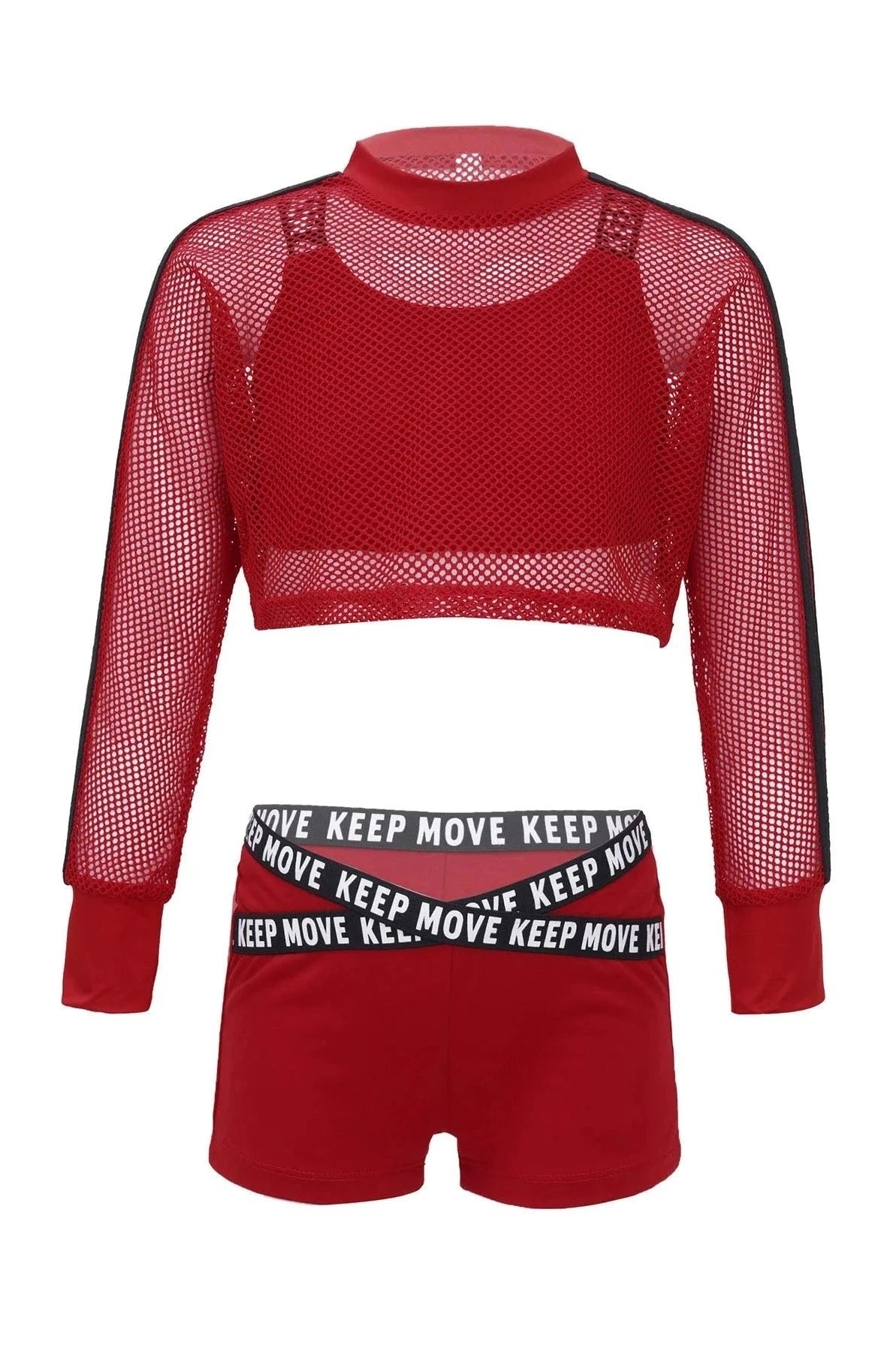 Giggles And Grab 3 PC Outfit for girls Red / 6 "Kids Girls' 3-Piece Sport Suit - Hip Hop & Jazz Style"