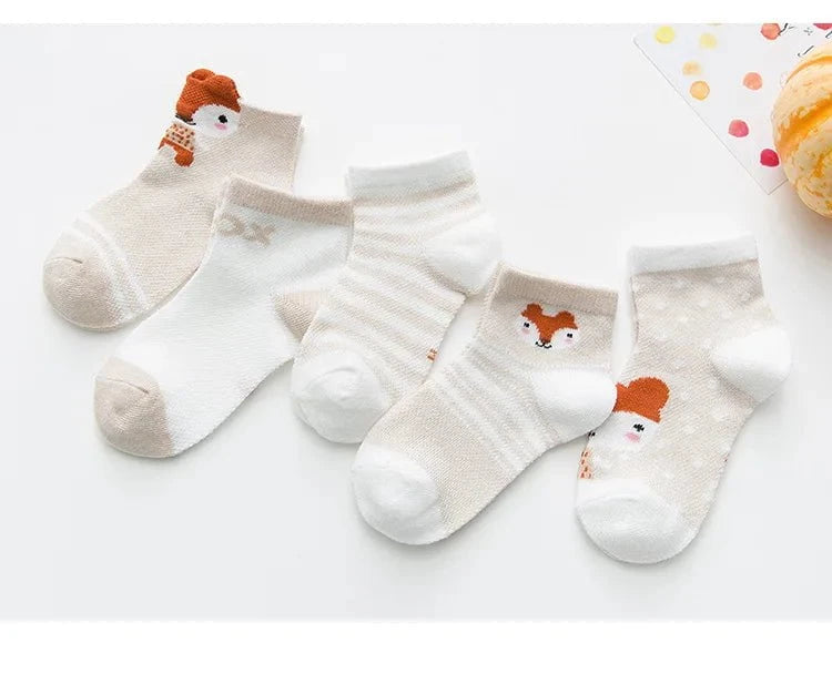 Giggles And Grab 5Pairs/lot 0-2Y Infant Baby Socks Baby Socks for Girls Cotton Mesh Cute Newborn Boy Toddler Socks Baby Clothes Accessories