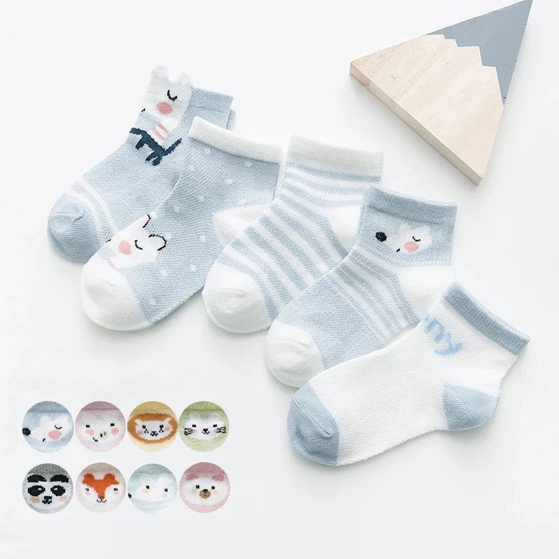 Giggles And Grab 5Pairs/lot 0-2Y Infant Baby Socks Baby Socks for Girls Cotton Mesh Cute Newborn Boy Toddler Socks Baby Clothes Accessories
