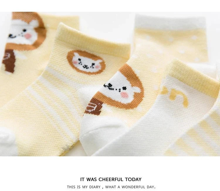 Giggles And Grab 5Pairs/lot 0-2Y Infant Baby Socks Baby Socks for Girls Cotton Mesh Cute Newborn Boy Toddler Socks Baby Clothes Accessories