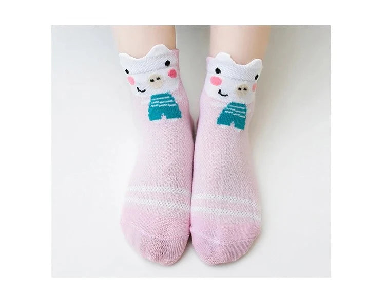 Giggles And Grab 5Pairs/lot 0-2Y Infant Baby Socks Baby Socks for Girls Cotton Mesh Cute Newborn Boy Toddler Socks Baby Clothes Accessories