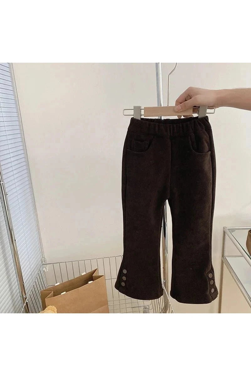 Giggles And Grab Autumn Winter Children Girls 3PCS pant / 2-3Y 100 3-Piece Autumn/Winter Girls' Outfit Set - Cotton Flared Pants, Undershirt, Patched Vest & Parka"