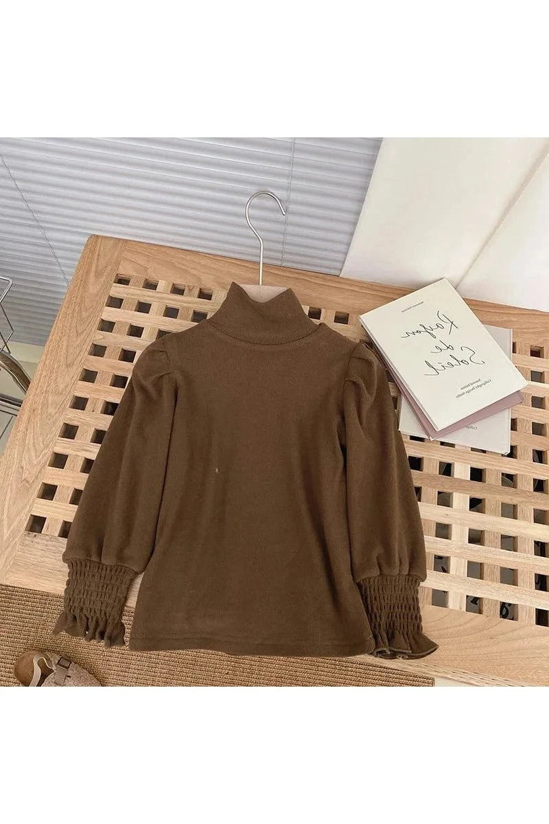 Giggles And Grab Autumn Winter Children Girls 3PCS top / 2-3Y 100 3-Piece Autumn/Winter Girls' Outfit Set - Cotton Flared Pants, Undershirt, Patched Vest & Parka"