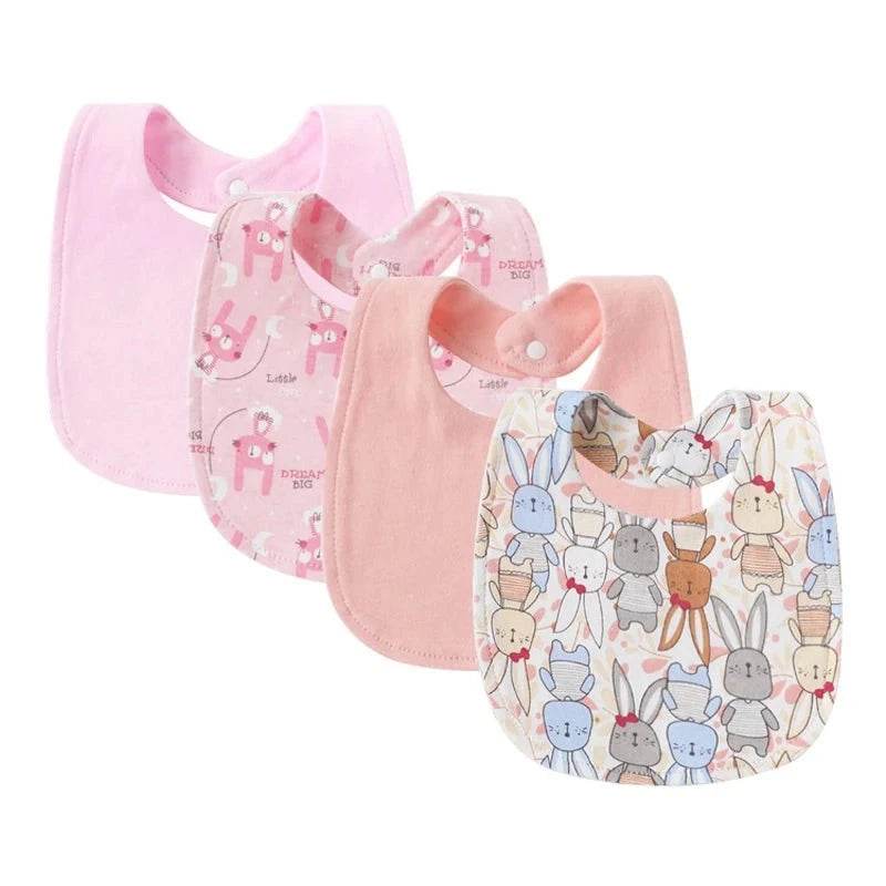 4Pcs Baby Bibs Burp Clothes Cotton Newborn Bibs for Girls Boys Baby Stuff Infant Accessories Toddler Saliva Towels Baby Care - Giggles And Grab