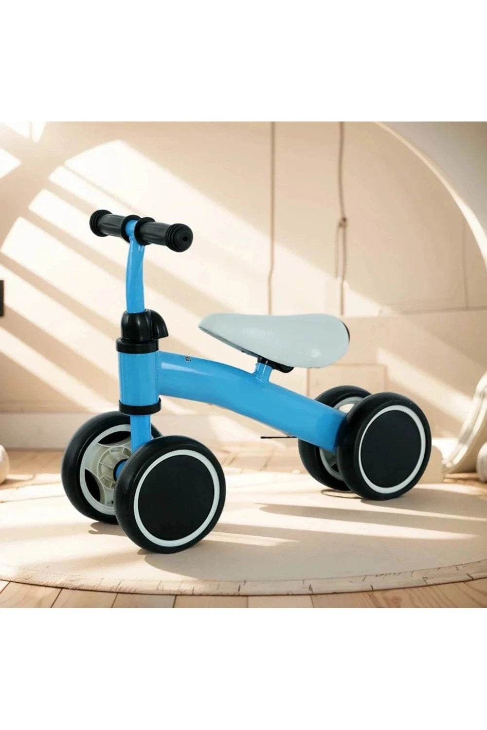 Baby Balance Bike - Ergonomic Seat Toddler Bicycle Toy, 4-Wheel Baby Learning Walker for First Birthday Gift - Giggles And Grab