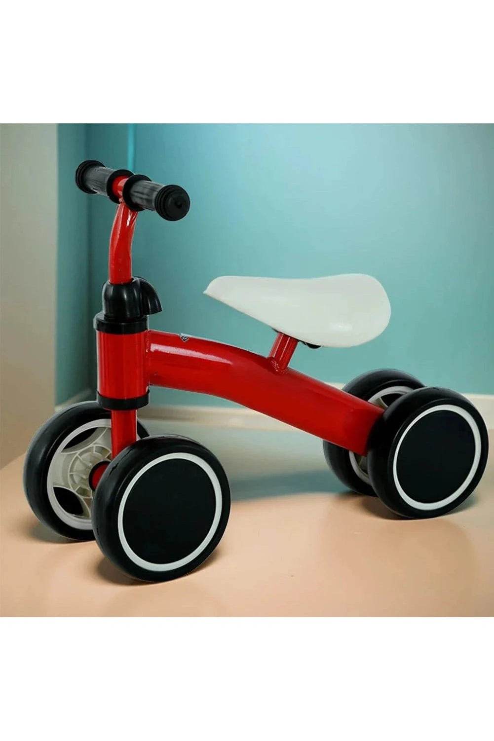 Baby Balance Bike - Ergonomic Seat Toddler Bicycle Toy, 4-Wheel Baby Learning Walker for First Birthday Gift - Giggles And Grab
