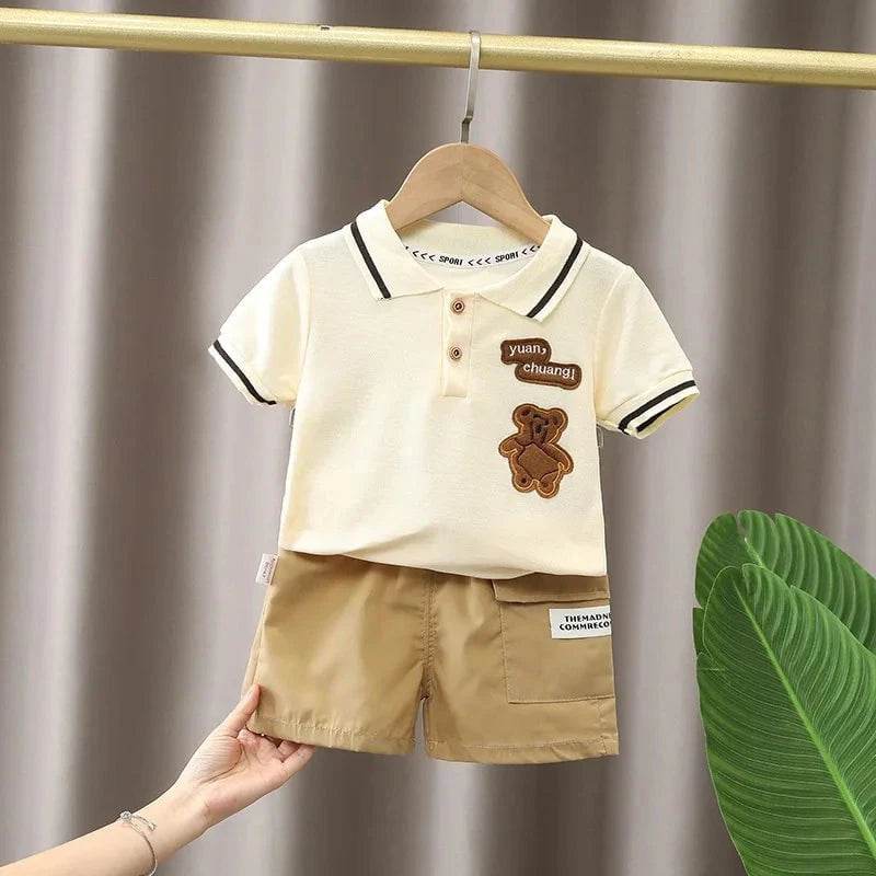 Baby Boy Clothes Set T-shirt + Shorts Kids Boy Summer Clothing Set Cute Cartoon Baby Boy Outfit Set Infant Toddler Tee Shirt Pants - Giggles And Grab