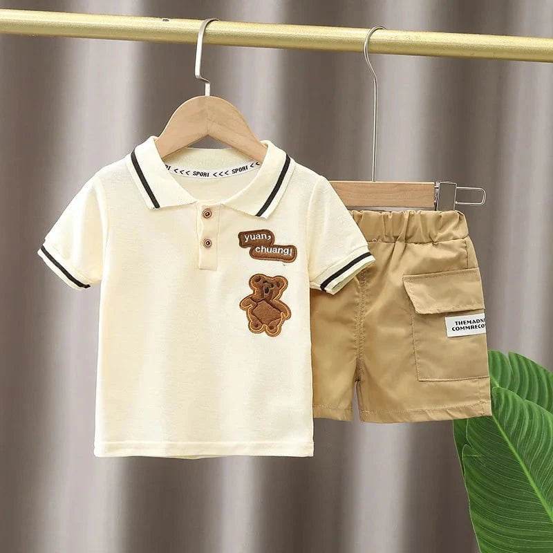 Baby Boy Clothes Set T-shirt + Shorts Kids Boy Summer Clothing Set Cute Cartoon Baby Boy Outfit Set Infant Toddler Tee Shirt Pants - Giggles And Grab