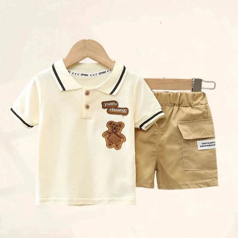 Baby Boy Clothes Set T-shirt + Shorts Kids Boy Summer Clothing Set Cute Cartoon Baby Boy Outfit Set Infant Toddler Tee Shirt Pants - Giggles And Grab