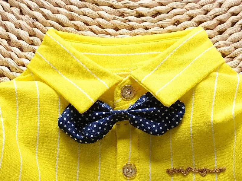 Giggles And Grab Baby boy fashion Kids Boys Clothes Baby Casual Bow Tie Shirt + Pants 2pcs Sets Summer Infant Denim Outfits Children Suits Toddler Clothing BC1219"