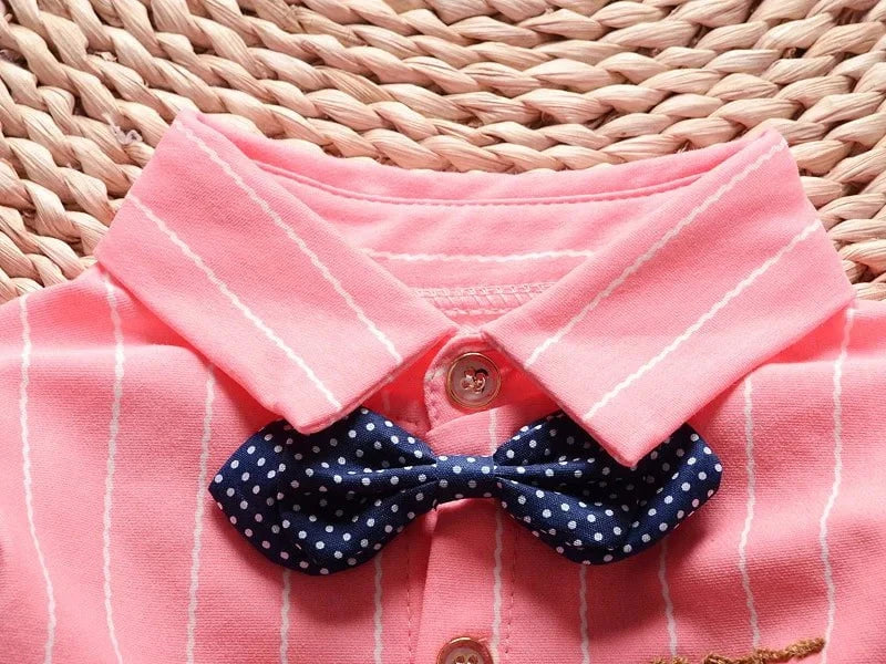Giggles And Grab Baby boy fashion Kids Boys Clothes Baby Casual Bow Tie Shirt + Pants 2pcs Sets Summer Infant Denim Outfits Children Suits Toddler Clothing BC1219"