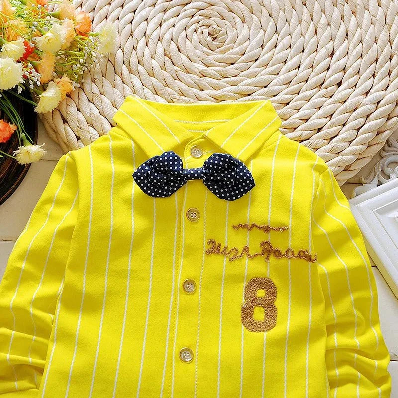 Giggles And Grab Baby boy fashion Kids Boys Clothes Baby Casual Bow Tie Shirt + Pants 2pcs Sets Summer Infant Denim Outfits Children Suits Toddler Clothing BC1219"