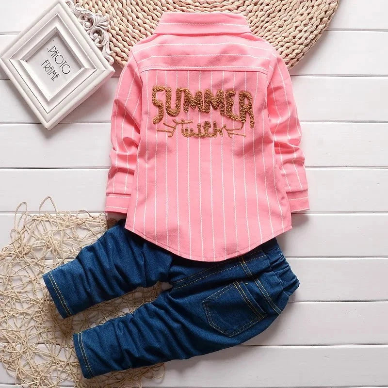 Giggles And Grab Baby boy fashion Kids Boys Clothes Baby Casual Bow Tie Shirt + Pants 2pcs Sets Summer Infant Denim Outfits Children Suits Toddler Clothing BC1219"