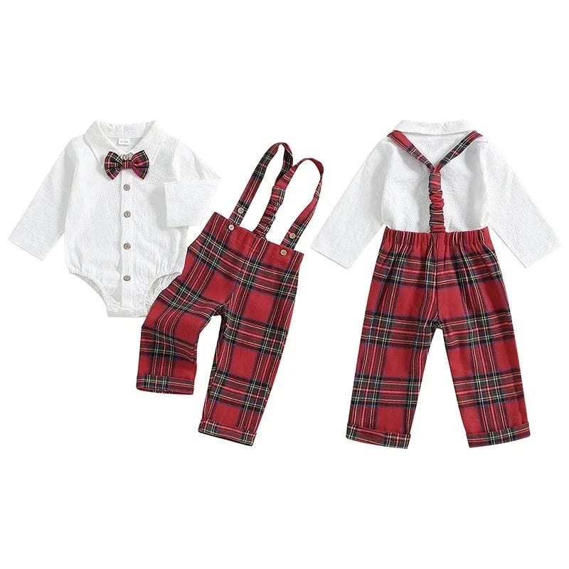 Giggles And Grab Baby Boy Gentleman Outfits - Long Sleeve Lapel Romper" b / 9M Baby Boy Gentleman Outfits - Long Sleeve Lapel Romper"