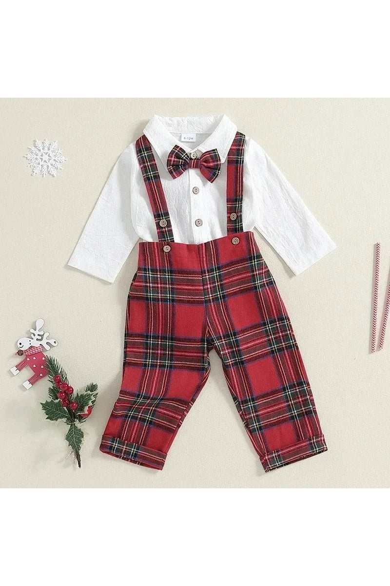 Giggles And Grab Baby Boy Gentleman Outfits - Long Sleeve Lapel Romper" Baby Boy Gentleman Outfits - Long Sleeve Lapel Romper"