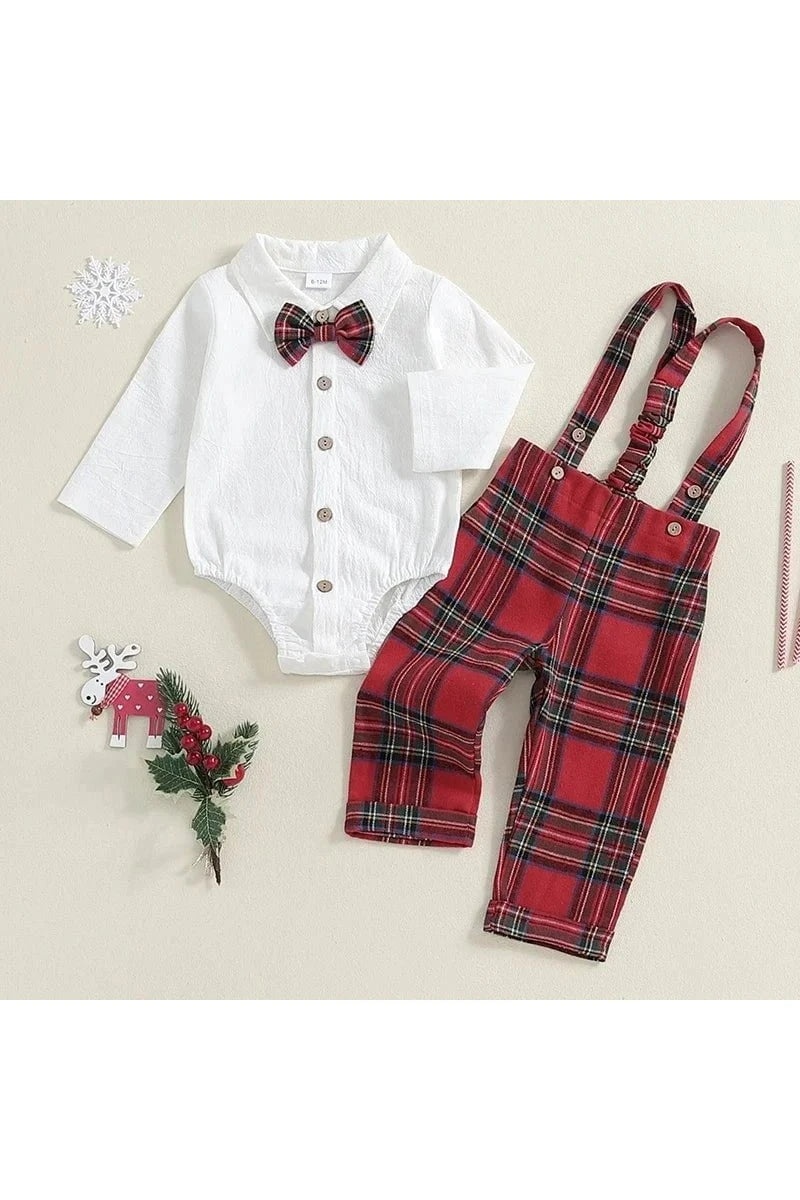 Giggles And Grab Baby Boy Gentleman Outfits - Long Sleeve Lapel Romper" Baby Boy Gentleman Outfits - Long Sleeve Lapel Romper"
