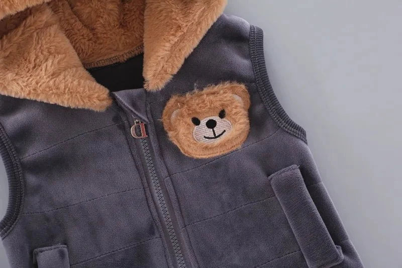 Giggles And Grab Baby Boys And Girls Clothing Set Tricken Fleece Children Hooded Outerwear Tops Pants 3PCS Outfits Kids Toddler Warm Costume Suit