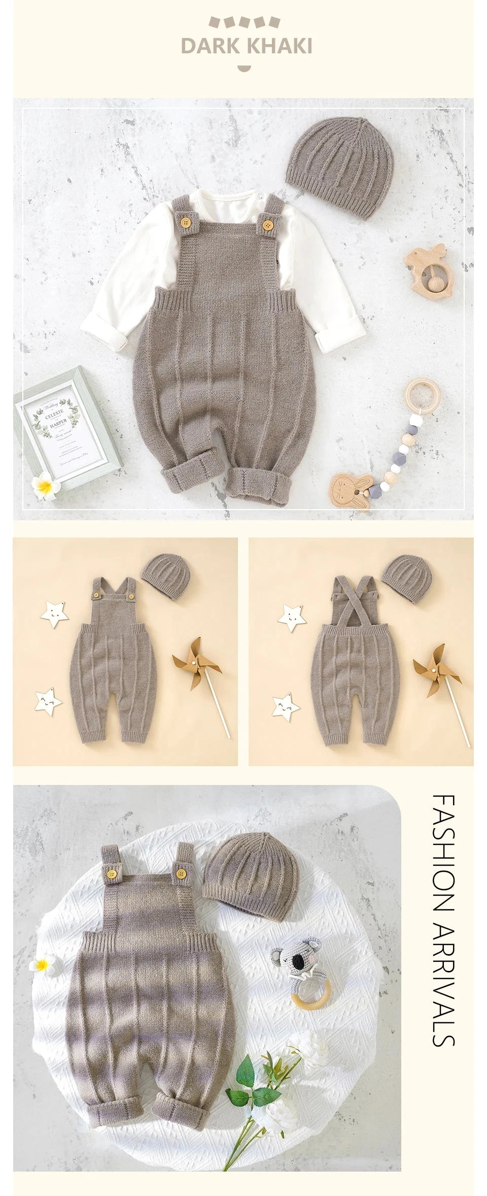 Giggles And Grab Baby Boys Girls Rompers Hats Clothes Fashion Sleeveless Knitted Newborn Infant Netural Strap Jumpsuits Outfits Sets Toddler Wear