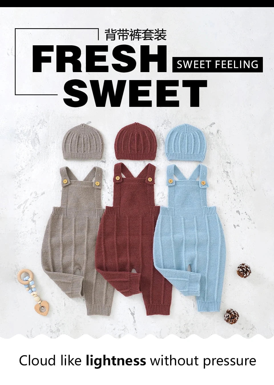 Giggles And Grab Baby Boys Girls Rompers Hats Clothes Fashion Sleeveless Knitted Newborn Infant Netural Strap Jumpsuits Outfits Sets Toddler Wear