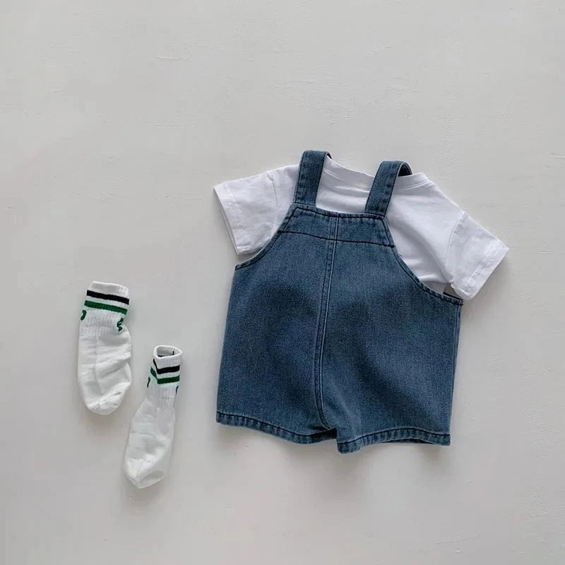 Giggles And Grab Baby clothing set 2024 Summer Baby Clothing Set Girls Clothes Infant Tee and Denim Overall Suit Toddler Boys Outfit"