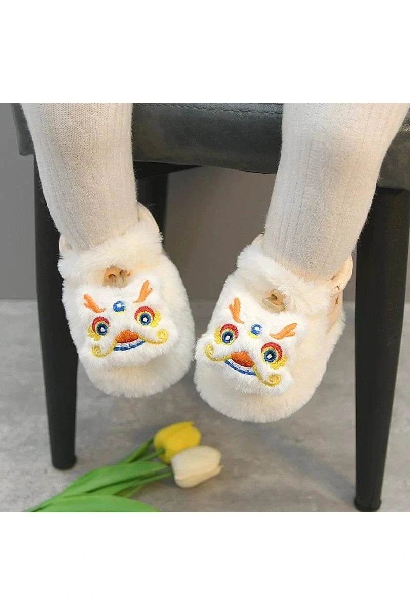 Heattech Baby Shoes - Tiger Head Design Soft Shoes for 0-1 Year Old, No Heel Slippage, Autumn & Winter - Giggles And Grab