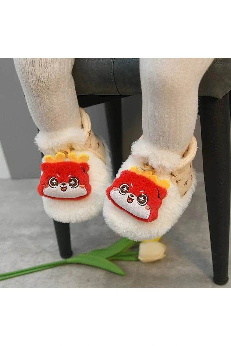 Heattech Baby Shoes - Tiger Head Design Soft Shoes for 0-1 Year Old, No Heel Slippage, Autumn & Winter - Giggles And Grab