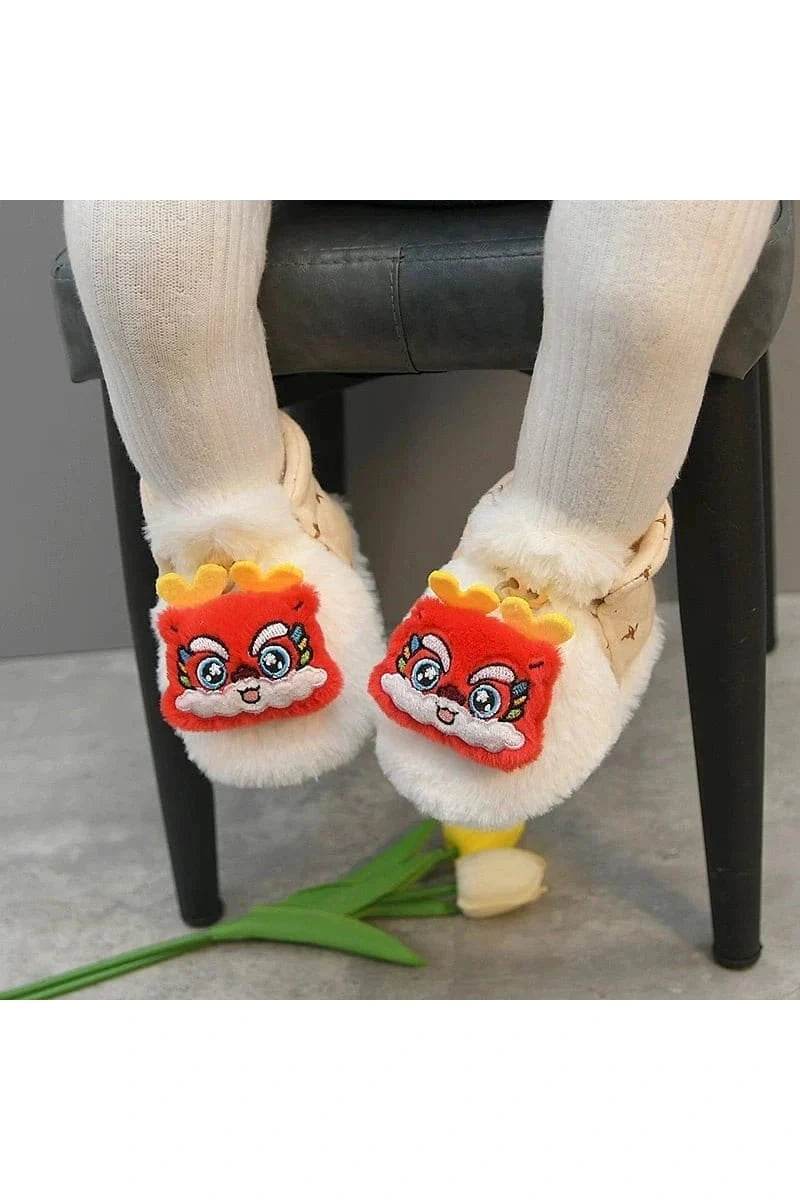 Heattech Baby Shoes - Tiger Head Design Soft Shoes for 0-1 Year Old, No Heel Slippage, Autumn & Winter - Giggles And Grab