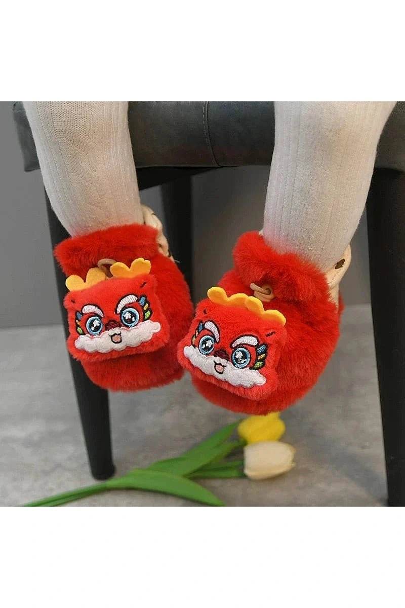 Heattech Baby Shoes - Tiger Head Design Soft Shoes for 0-1 Year Old, No Heel Slippage, Autumn & Winter - Giggles And Grab