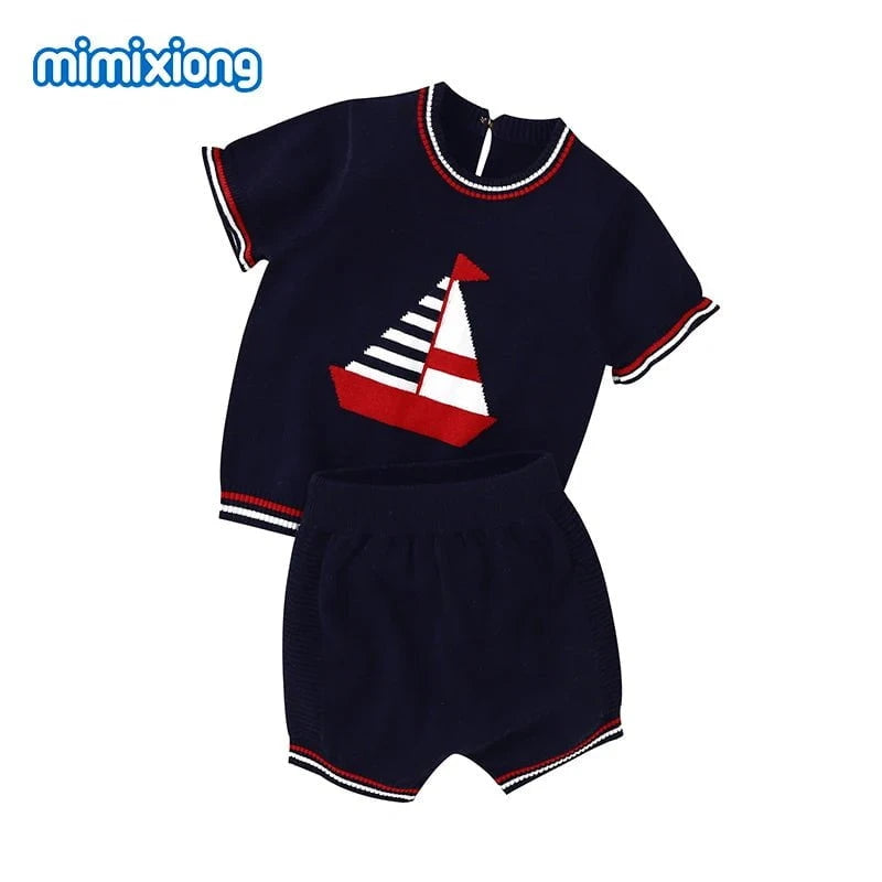 Giggles And Grab Baby summer clothes 82W671-2 1 / 3M Summer Baby Short Sleeves Clothes Sets Fashion Tops + Pants Toddler Boys Girls Outfits Suits 2pcs Newborn Infant Clothing 0-18M"