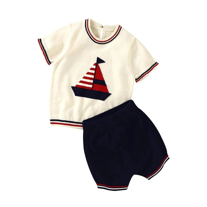 Giggles And Grab Baby summer clothes 82W671-2 2 / 18M Summer Baby Short Sleeves Clothes Sets Fashion Tops + Pants Toddler Boys Girls Outfits Suits 2pcs Newborn Infant Clothing 0-18M"