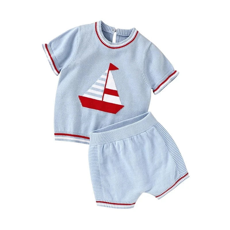 Giggles And Grab Baby summer clothes 82W671-2 / 3M Summer Baby Short Sleeves Clothes Sets Fashion Tops + Pants Toddler Boys Girls Outfits Suits 2pcs Newborn Infant Clothing 0-18M"
