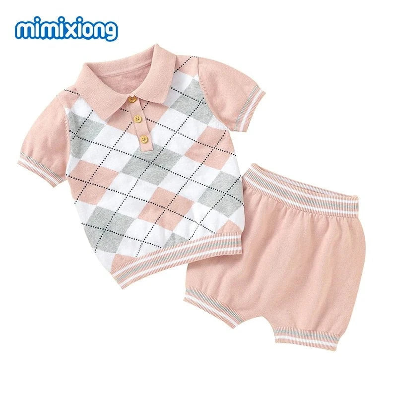 Giggles And Grab Baby summer clothes 82W740-2 1 / 18M Summer Baby Short Sleeves Clothes Sets Fashion Tops + Pants Toddler Boys Girls Outfits Suits 2pcs Newborn Infant Clothing 0-18M"